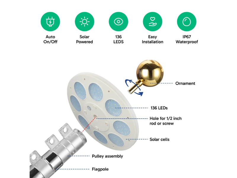 solar flagpole light
