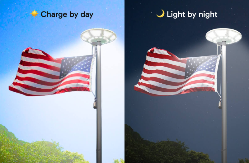 solar flagpole light