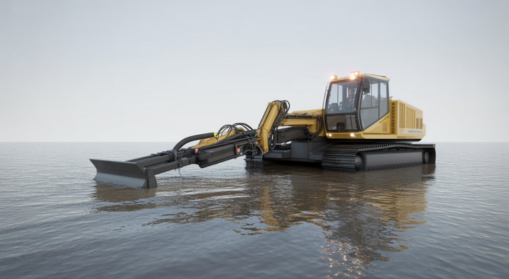 Automated dredge removing sediment from a waterway